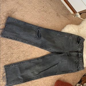 Wide leg mid rise gray carmar